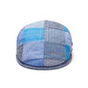 Mens Summer Cap | Linen Mix | Blue Patchwork | City Sport