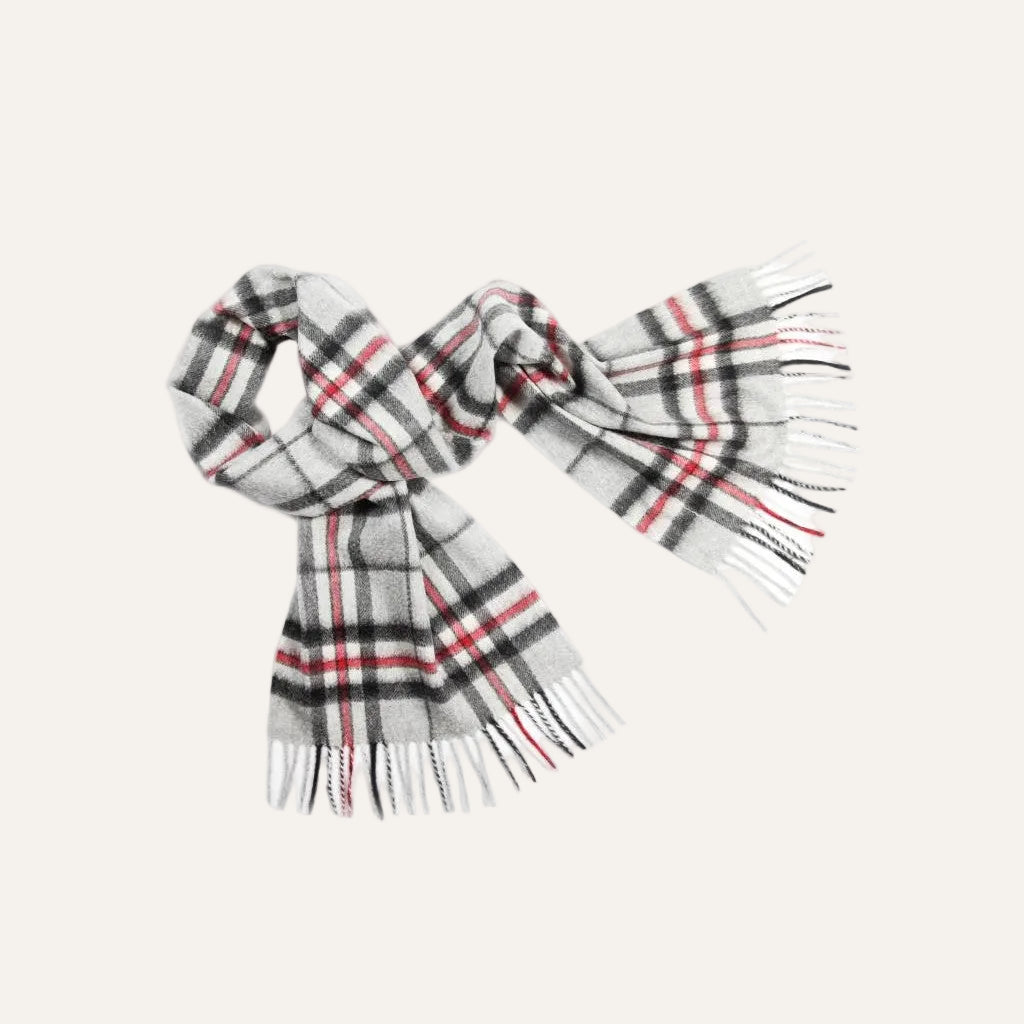 Grey Thompson checked Cashmere Scarf