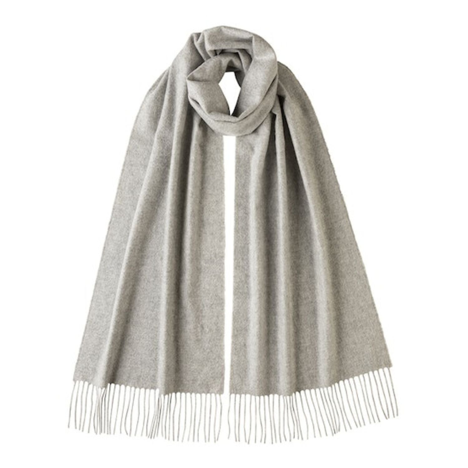 Johnsons of Elgin | Johnston Cashmere | Light Grey Cashmere Scarf | buy at The Cashmere Choice | London