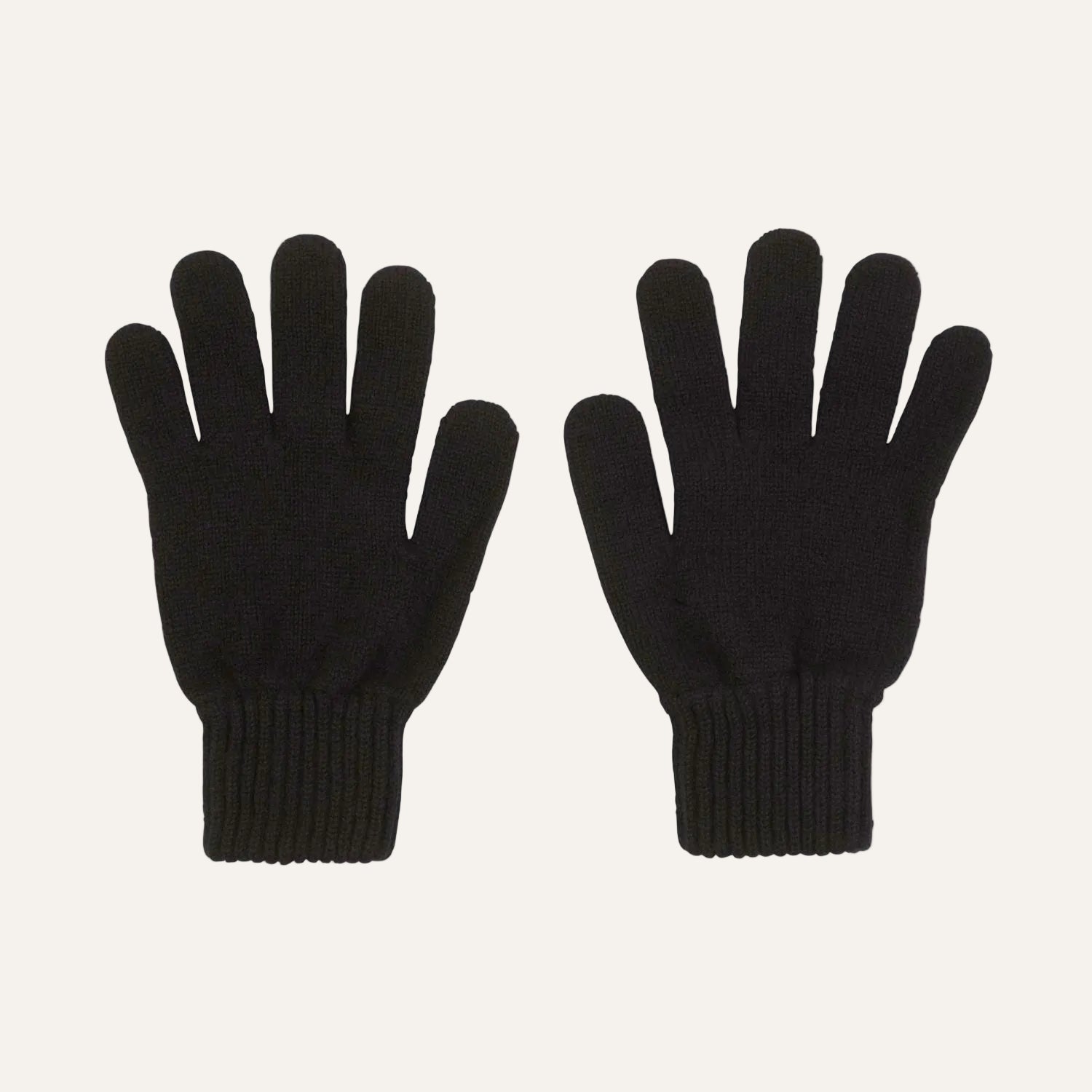 Gloves of Black cashmere hat and gloves set