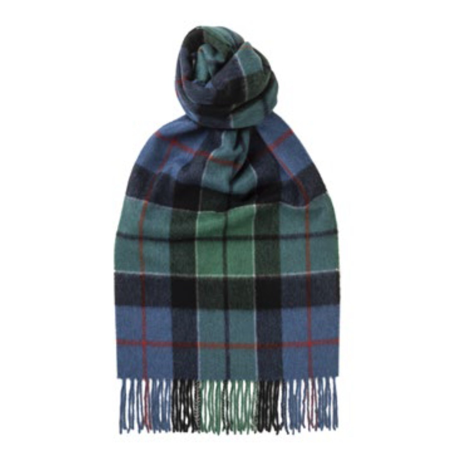 Pure Cashmere Scarf Checked - Classic Tartan Blue