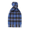 Pure Cashmere Checked Scarf - Modern Tartan Blue