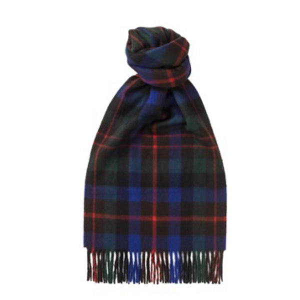 Cashmere Checked Scarf - Modern Tartan Cobalt