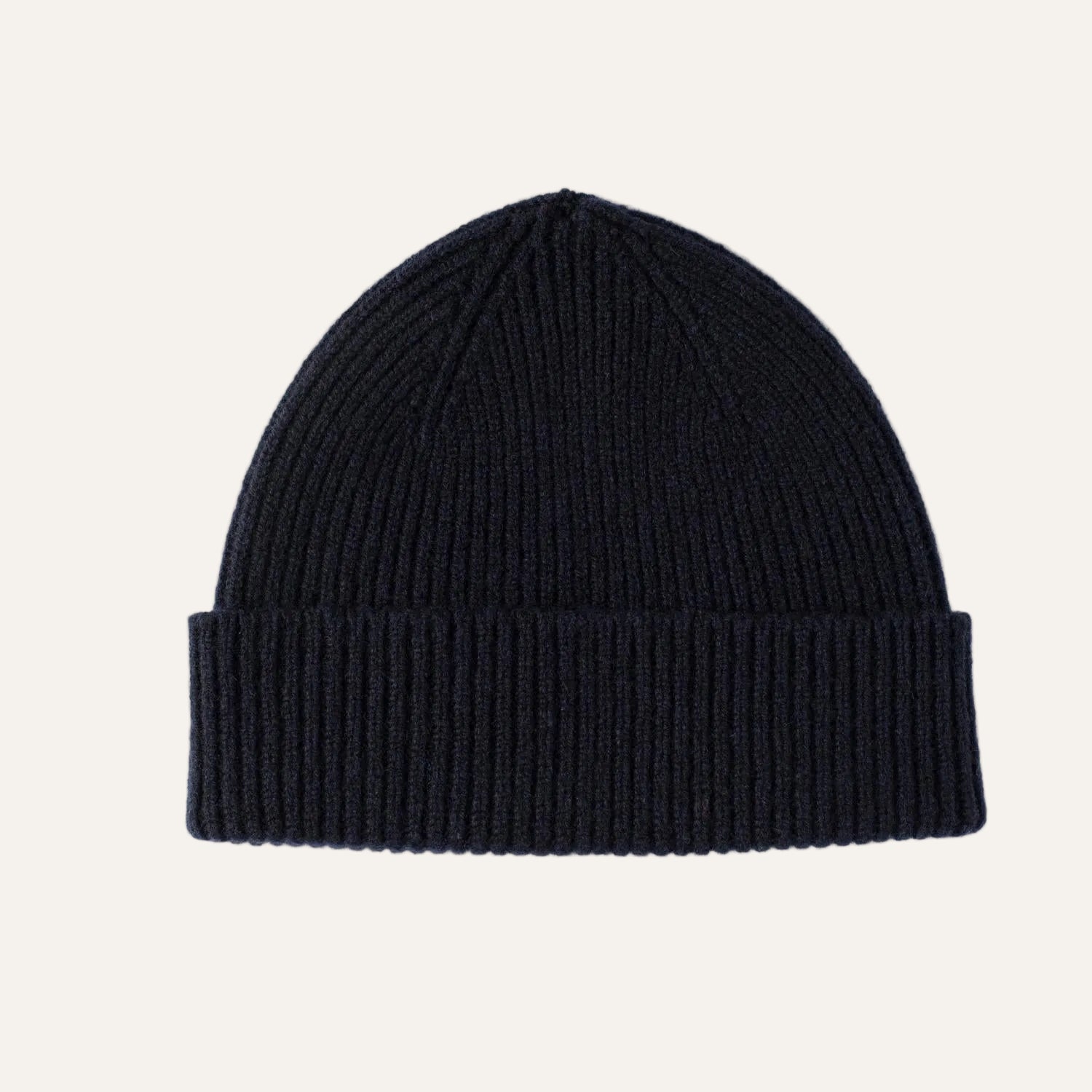 Navy Ribbed Lambswool Scarf