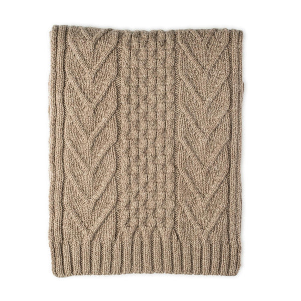 Lambswool scarves - Aran Scarves - Beige