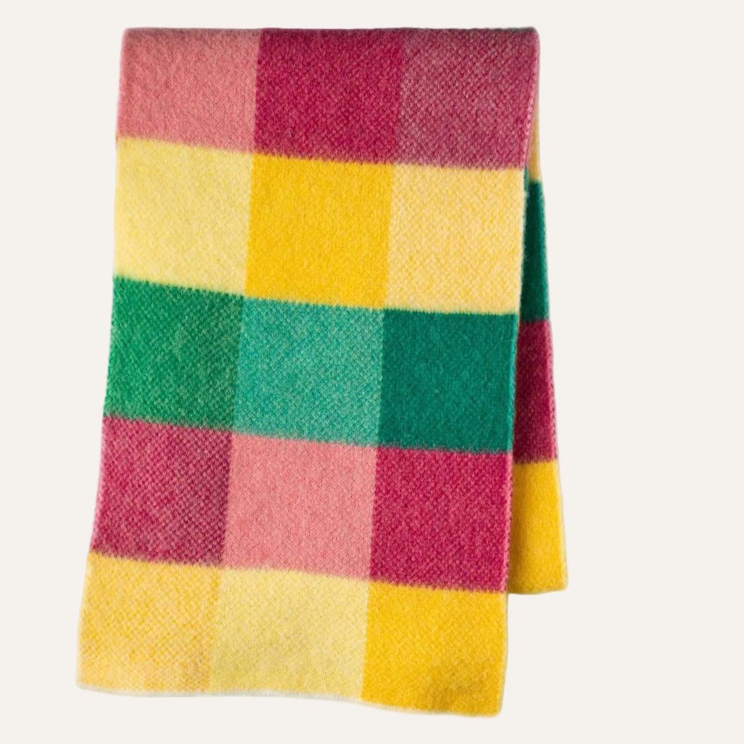 Checked scarves - colourful checked scarf - Yellow Pink
