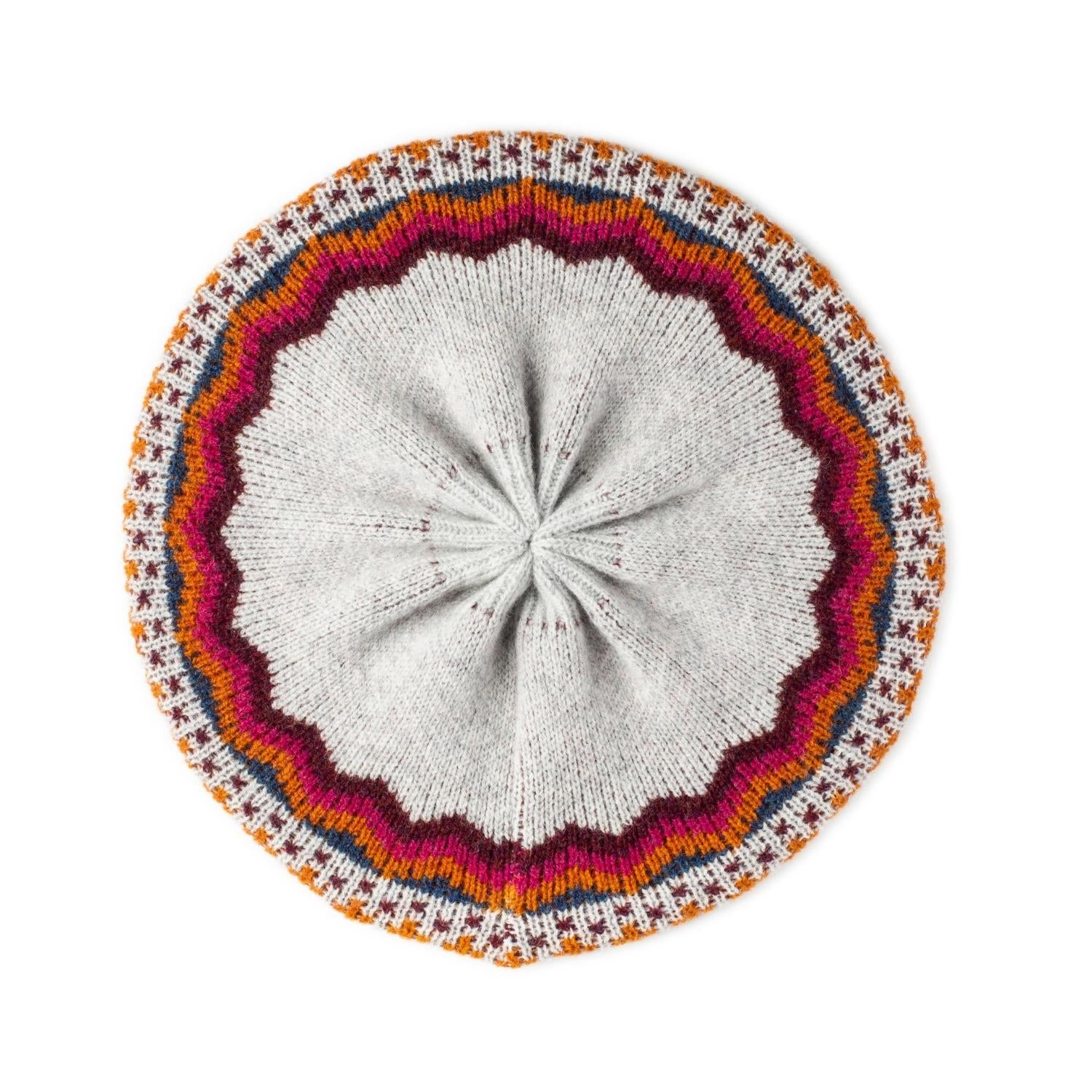 Patterned Berets- Lambswool Ladies Berets - Grey