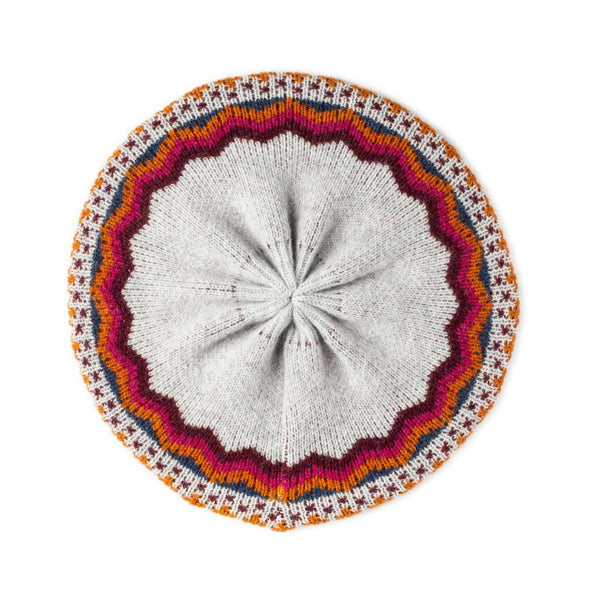 Patterned Berets- Lambswool Ladies Berets - Grey