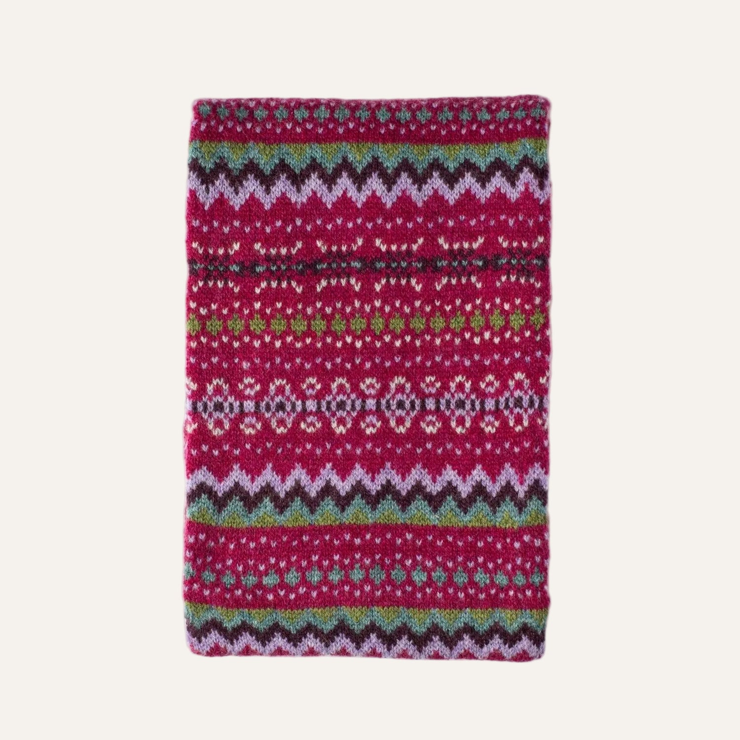 Christmas scarf - Pink patterned Ladies Scarf - Pure Lambswool