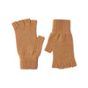 Fingerless Ladies Gloves - Half Finger Lambs Wool Gloves - Beige Camel