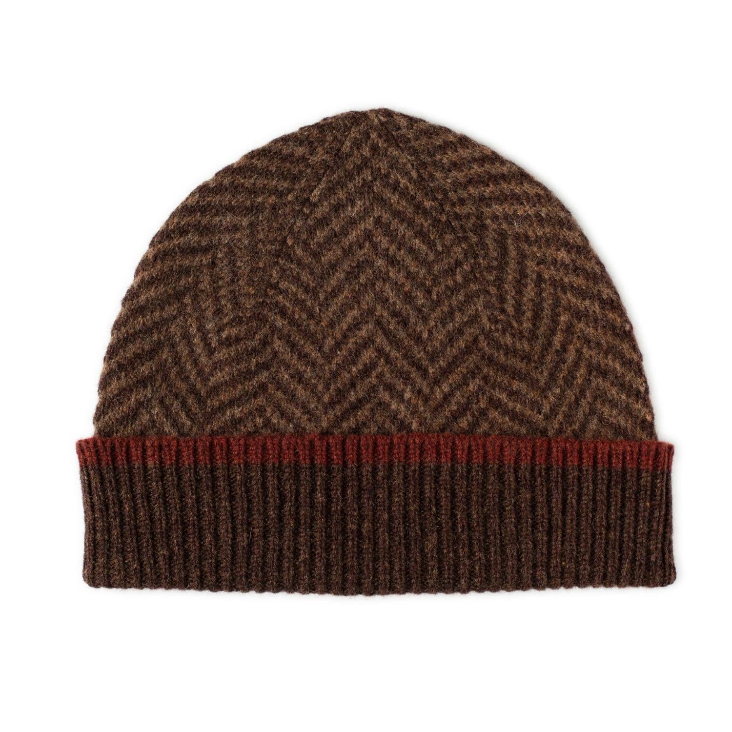 Brushed Lambswool Beanie Hat Red