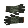 Ehically Sourced Mens Pure Wool Gloves | Green Herringbone | The Cashmere Choice