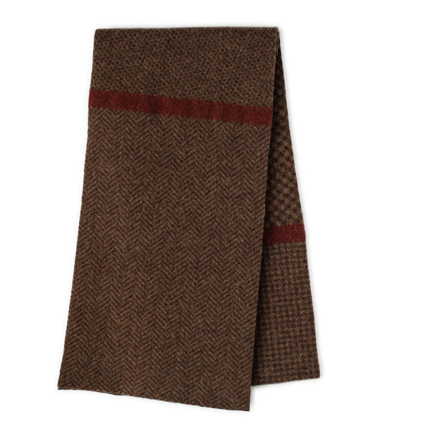 Patterned scarf - herringbone scarf - brown