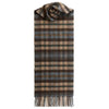 Checked Cashmere Scarf With Fringes | Brown Grey