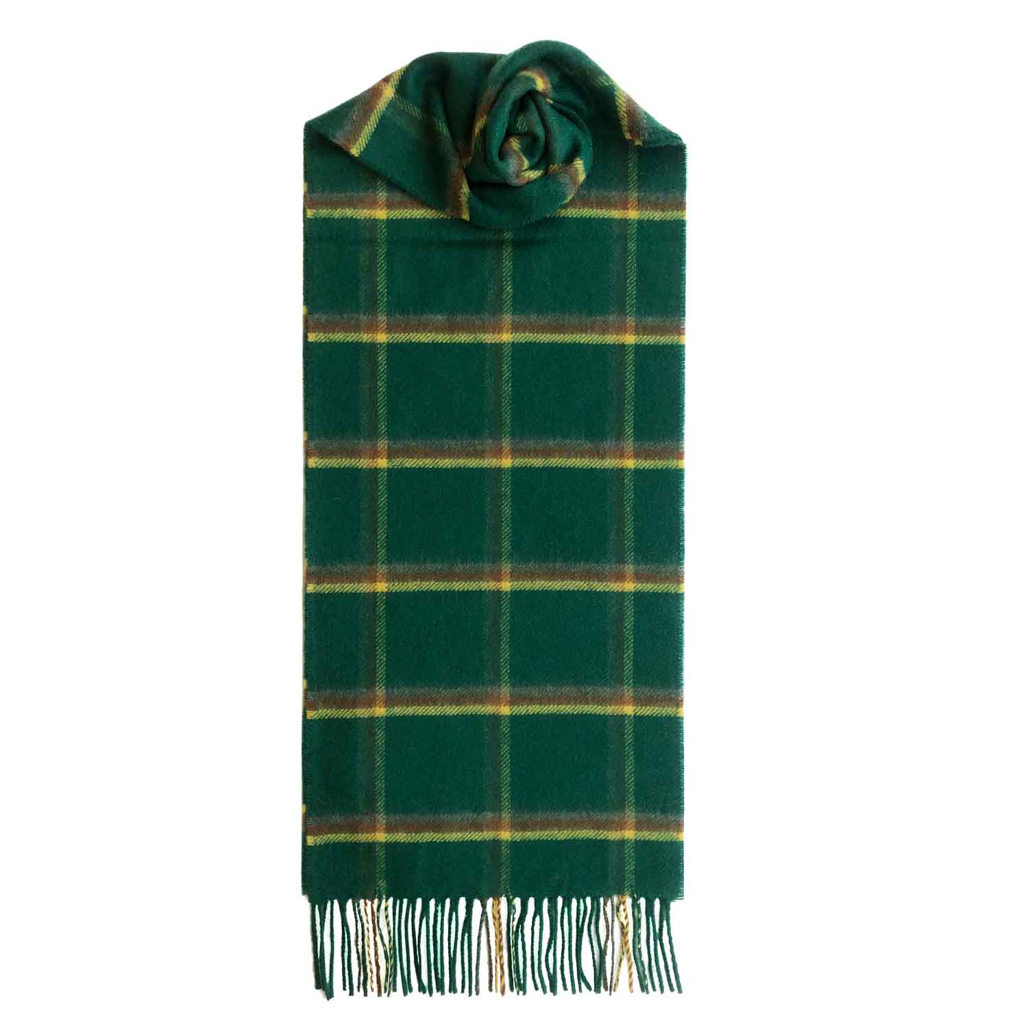 Checked Cashmere Scarf - Green Yellow