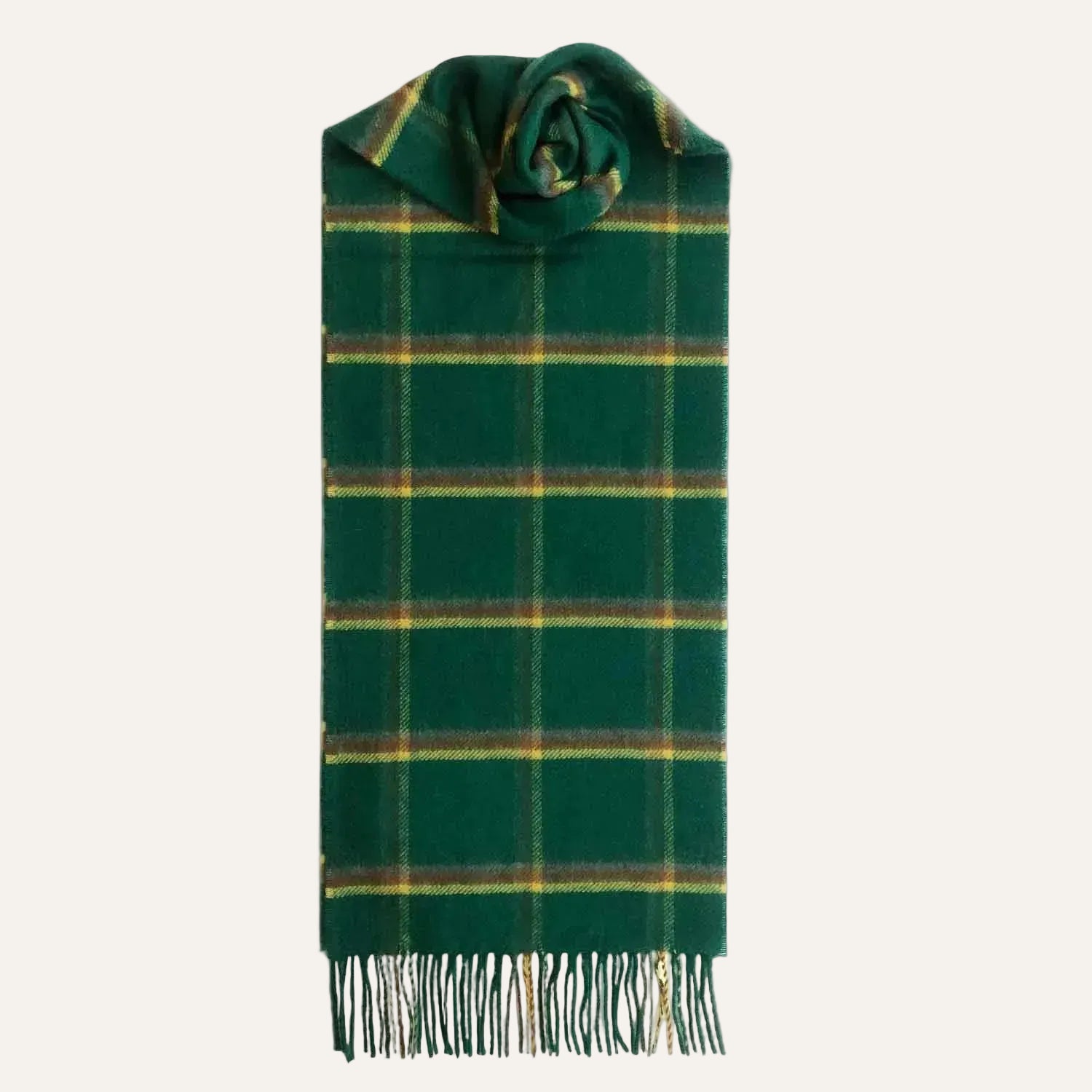 Checked Cashmere Scarf - Green Yellow