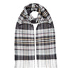 Checked Cashmere Scarf - Charcoal Grey Check