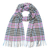 Checked Cashmere Scarf - pink, green, blue, beige