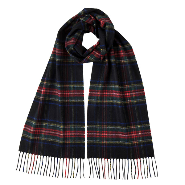 Tartan Cashmere Scarf Black Stewart