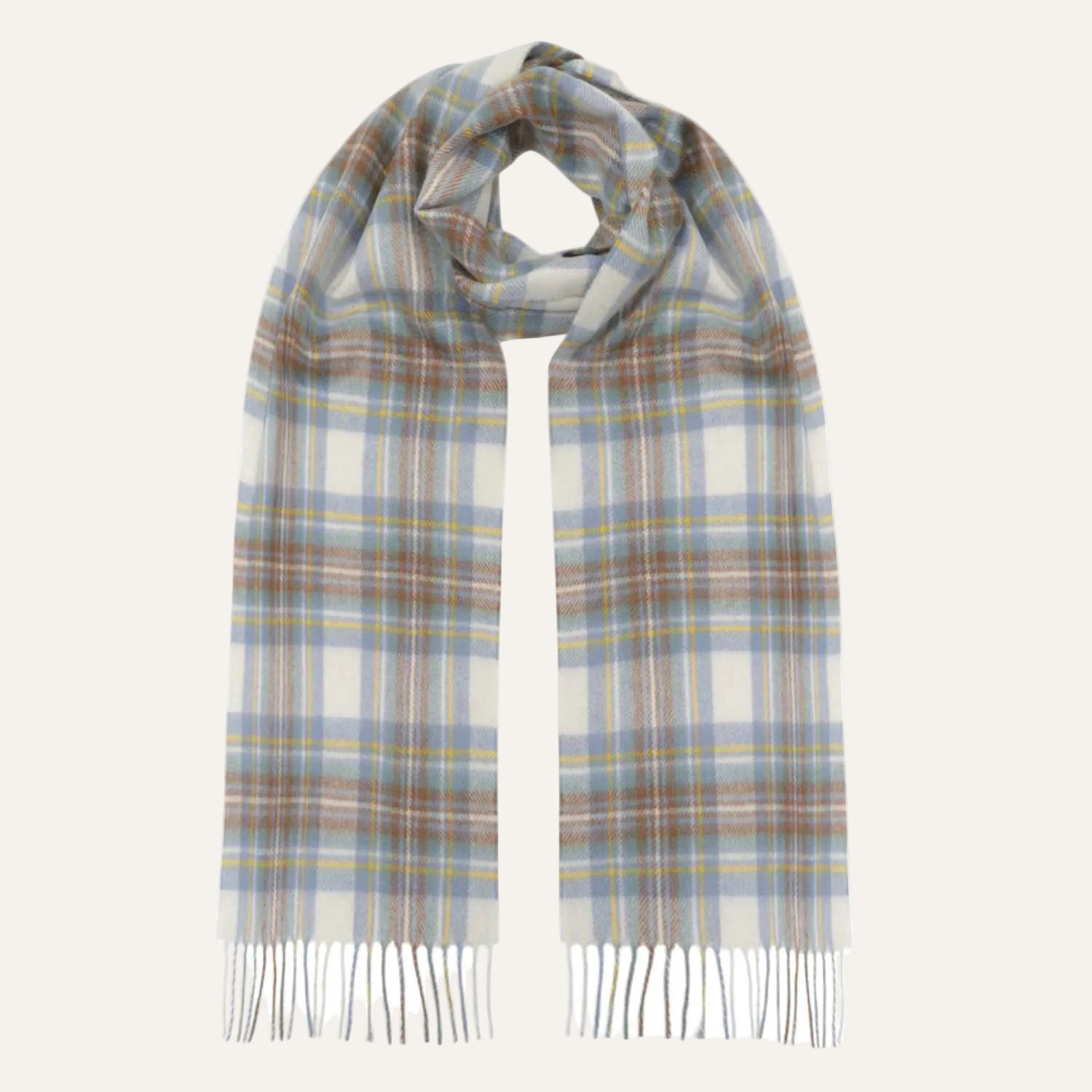 Tartan Cashmere Scarf Muted Blue Dress Stewart