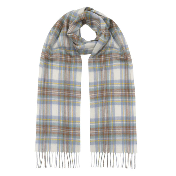 Tartan Cashmere Scarf Muted Blue Dress Stewart