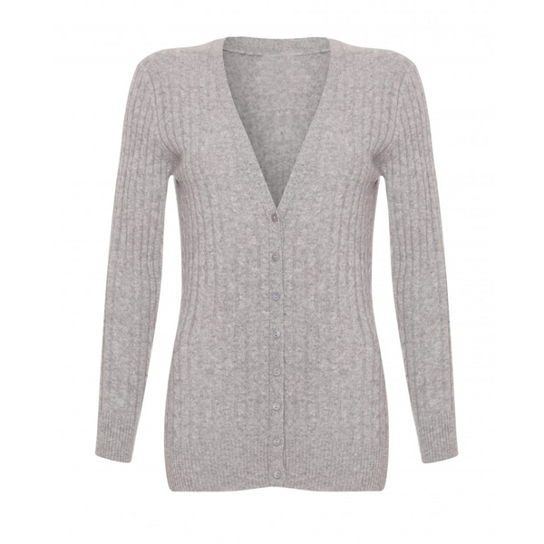 Cable Knit Cashmere Cardigan | Grey