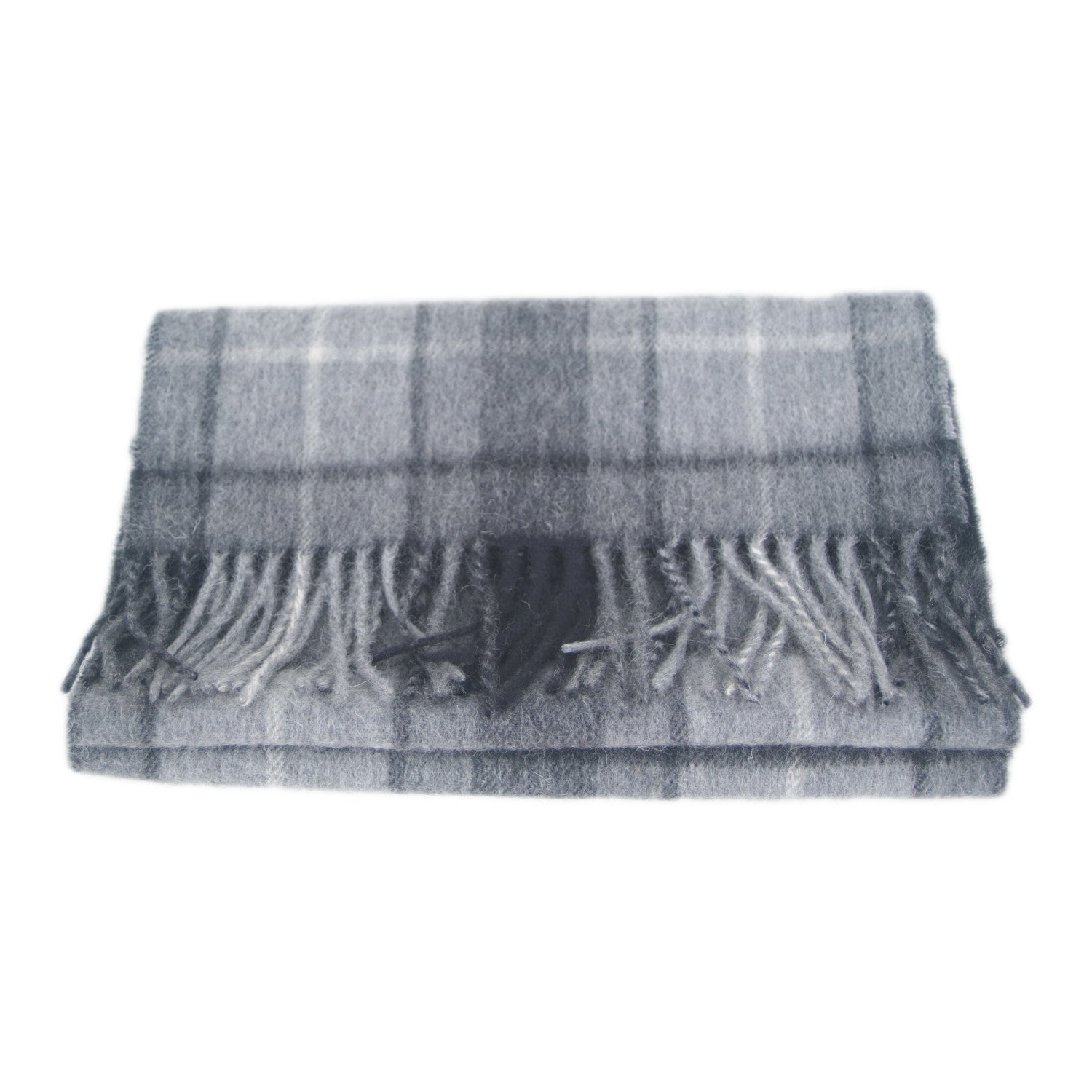 Grey Buchanan Scottish Tartan Lambswool Scarf | buy at The Cashmere Choice | London