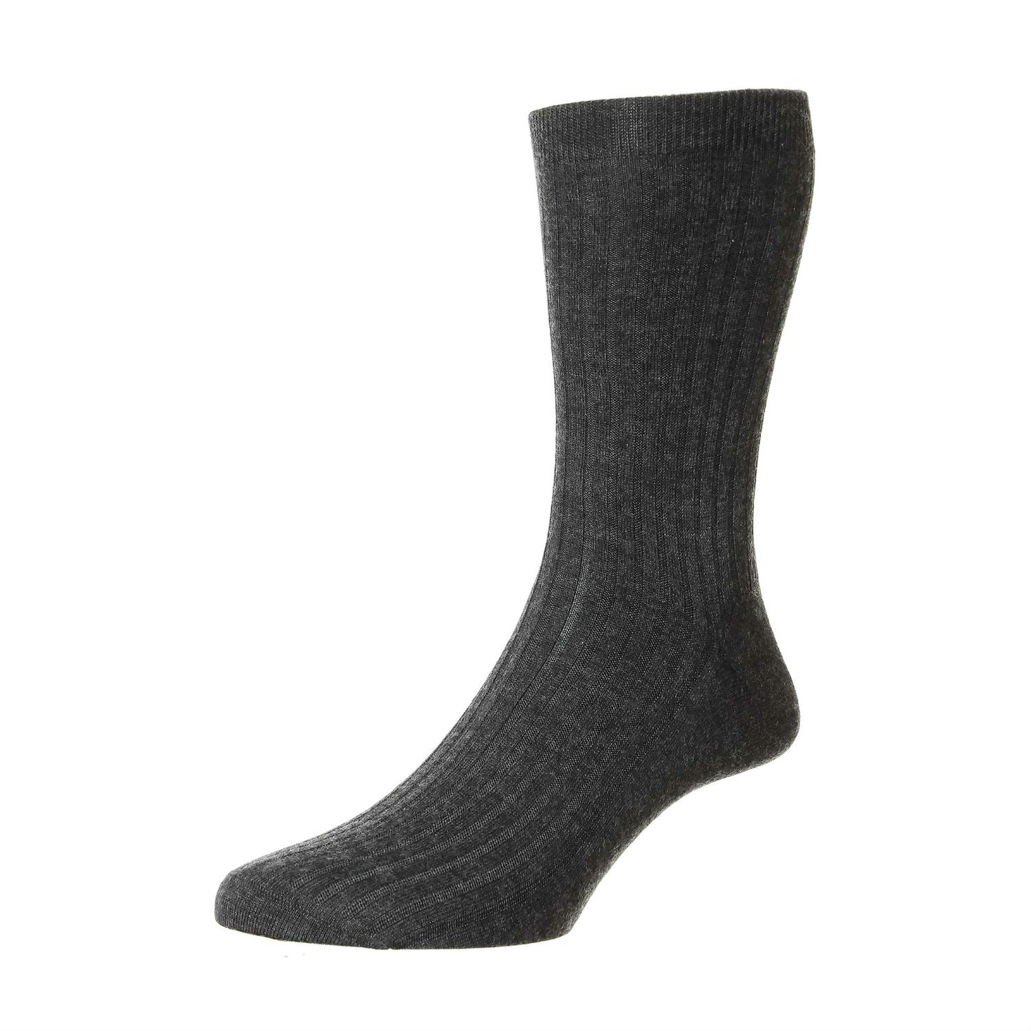 Mens Cashmere Socks UK | Calf Length Socks | Charcoal Grey