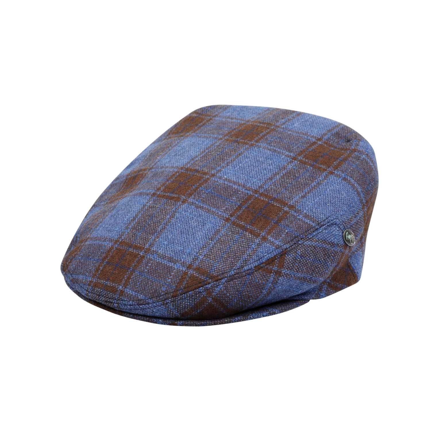 Blue Checked Flat Cap | Cashmere and Wool Flat Cap |