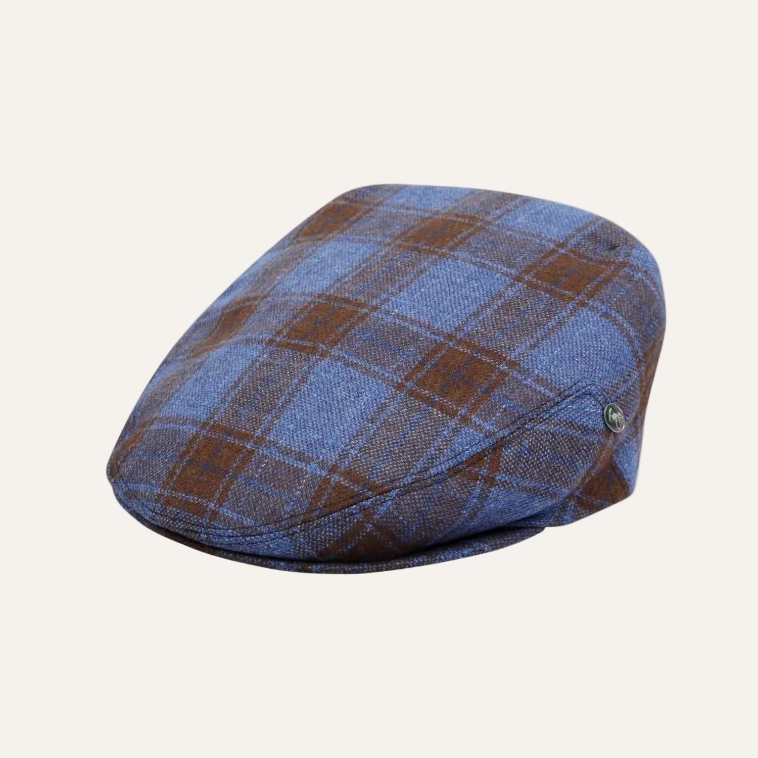 Blue Checked Flat Cap | Cashmere and Wool Flat Cap |