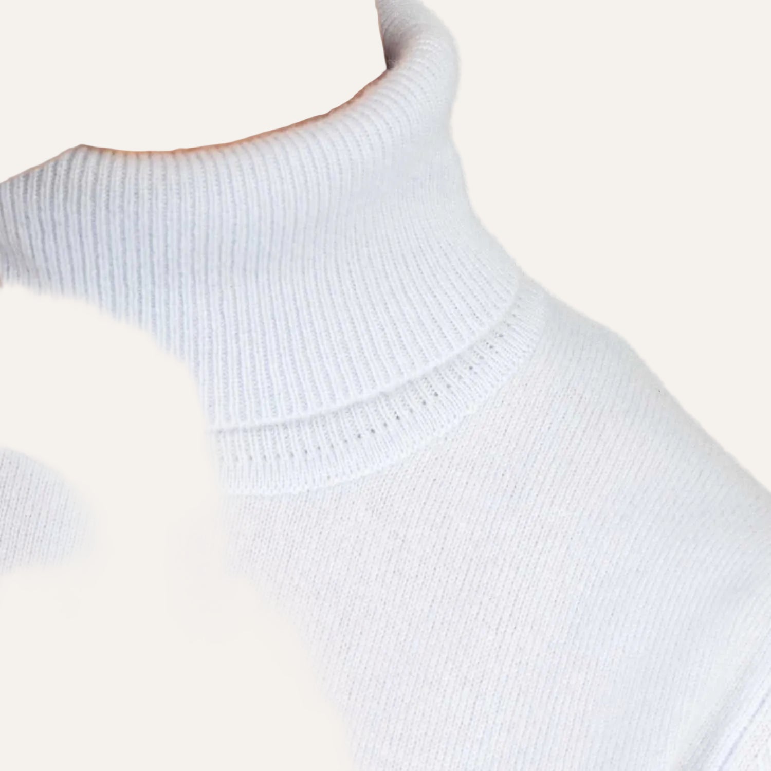 Ladies Pale Blue Cashmere Polo Neck Sweater | Close up | Shop at The Cashmere Choice | London