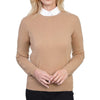 Ladies Camel Beige Cashmere Round Neck Jumper | Front | Shop at The Cashmere Choice | London