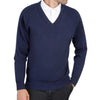 Mens cashmere v neck jumpers - navy blue