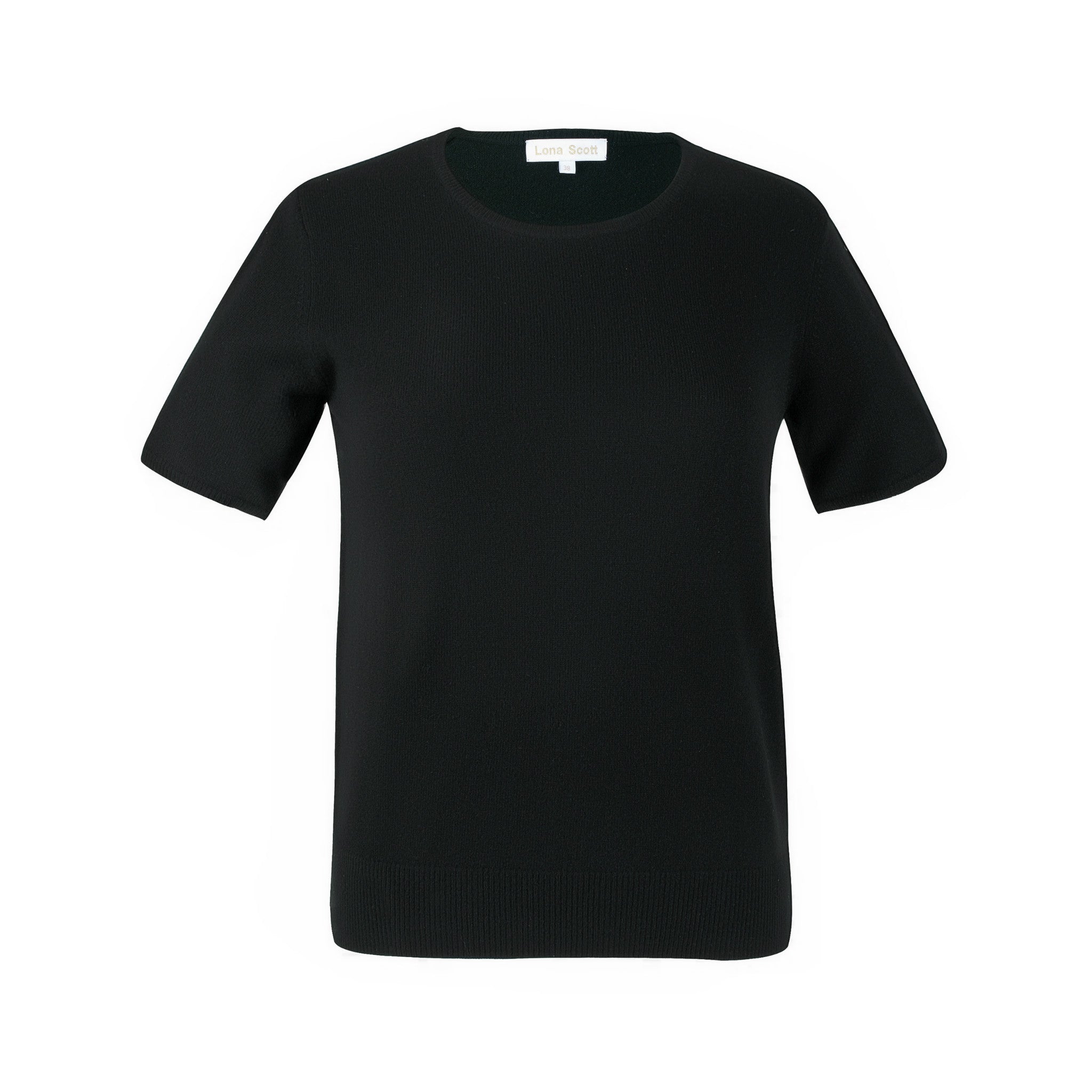 Cashmere Twin Sets | Black Cashmere Sweater Short Sleeve