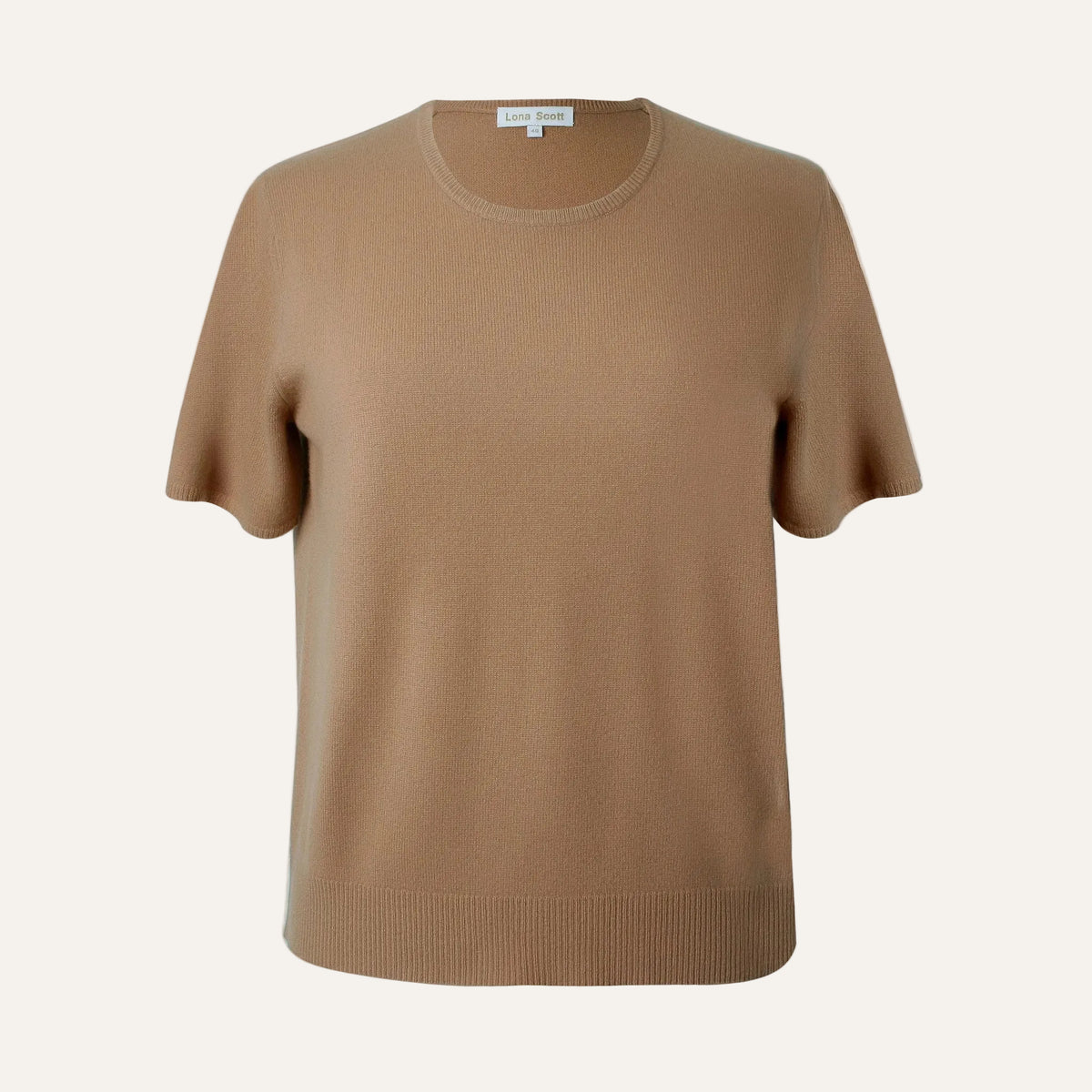 Cashmere Twin Sets | Camel Cashmere Sweater Short Sleeve