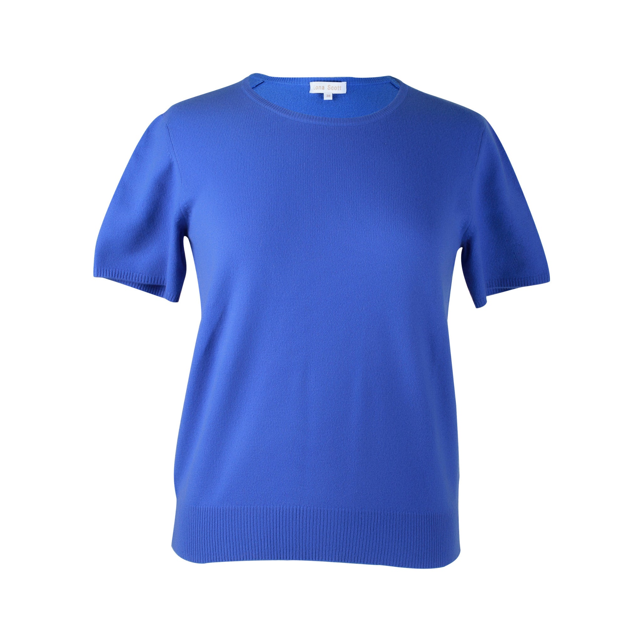 Cashmere Twin Sets | Blue Cashmere Sweater Short Sleeve