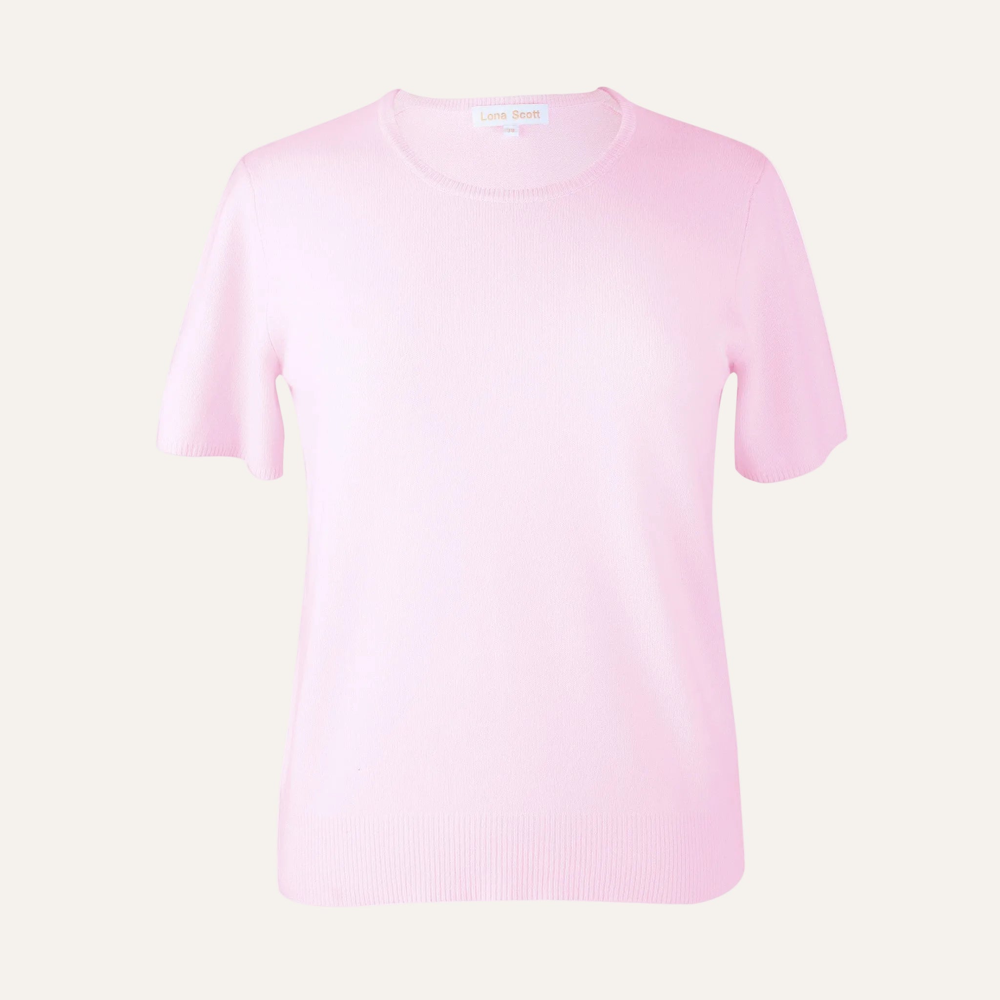 Cashmere Twin Sets | Pink Cashmere Sweater Short Sleeve