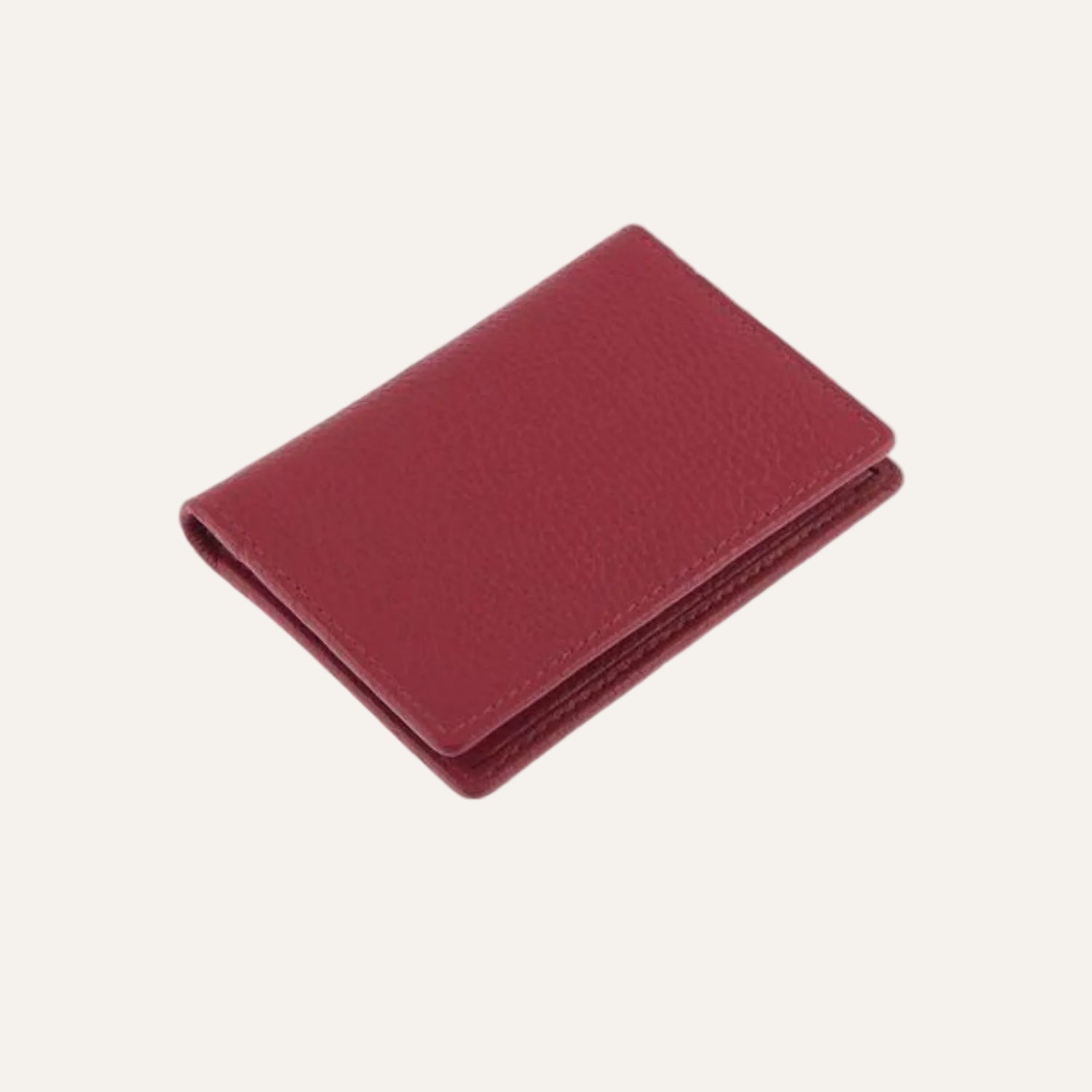 Red Pebble Grain Leather Card Holder | Dents | The Cashmere Choice
