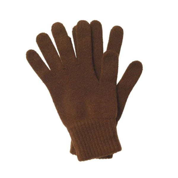 4-ply Brown Cashmere Gloves