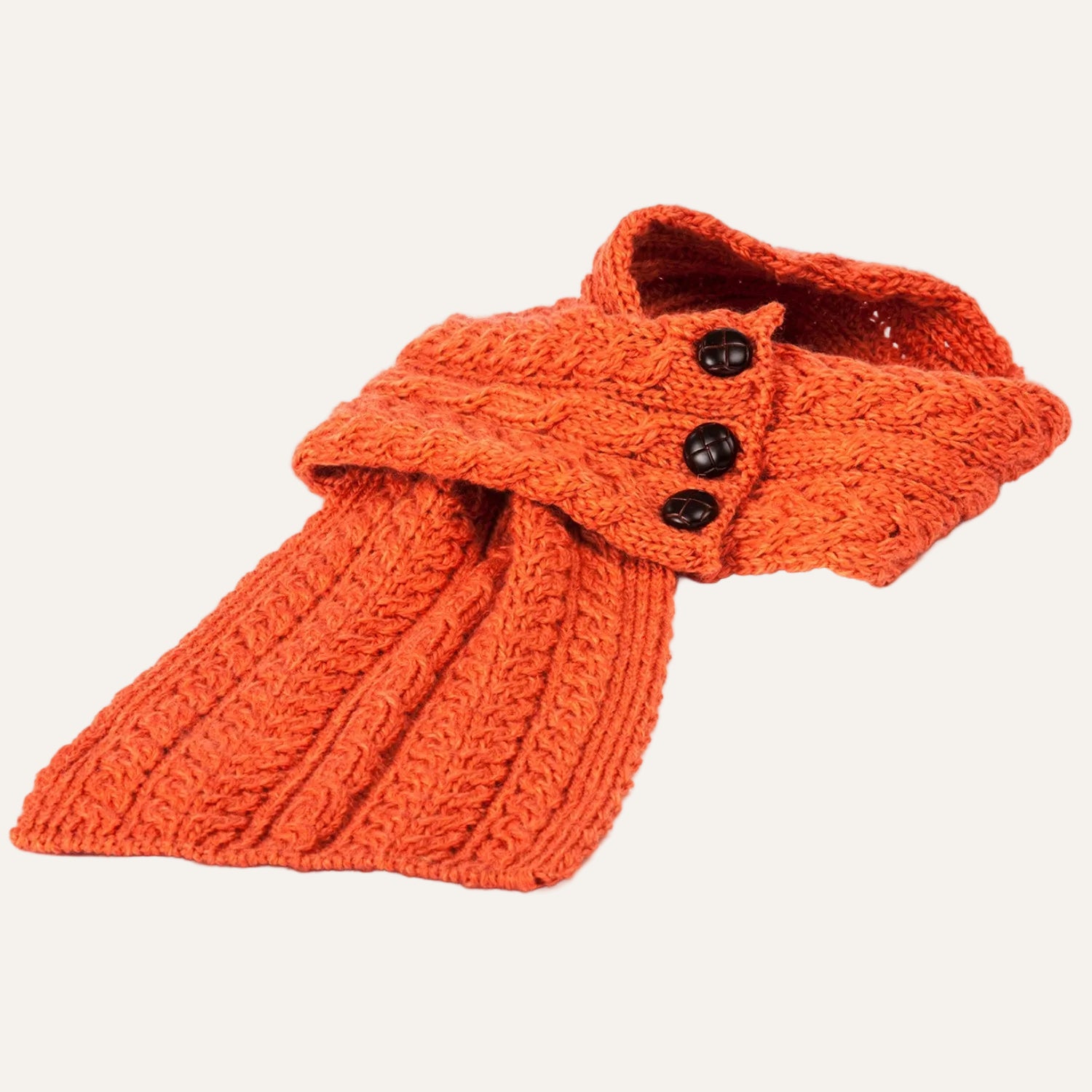 Aran Scarf | Orange Red