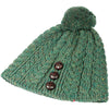 Aran Beanie Hat with Pom Pom | Forest Green