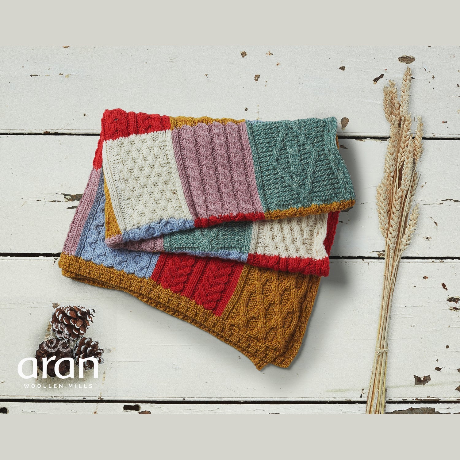 Multicoloured Aran Knee Rug