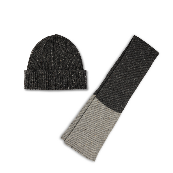 Donegal Tweed Beanie and Scarf Set | Shin