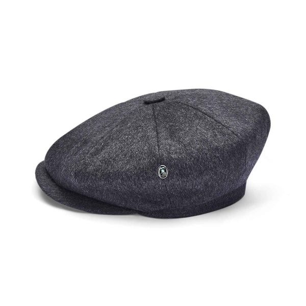 Grey 8-Piece Baker Boy Hat by City Sport , Profile View