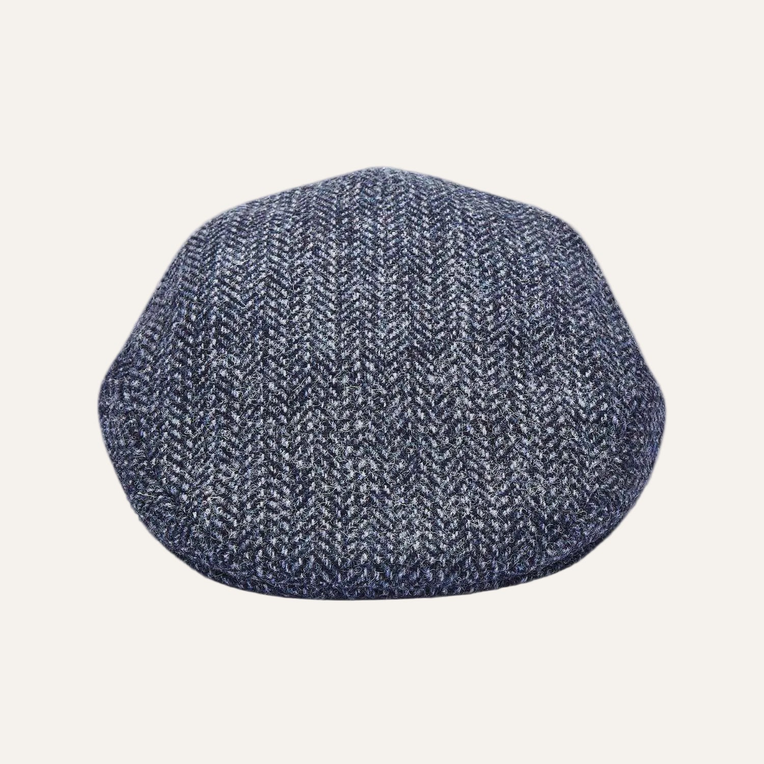 Harris Tweed Flat Cap by City Sport | Blue Herringbone Cap