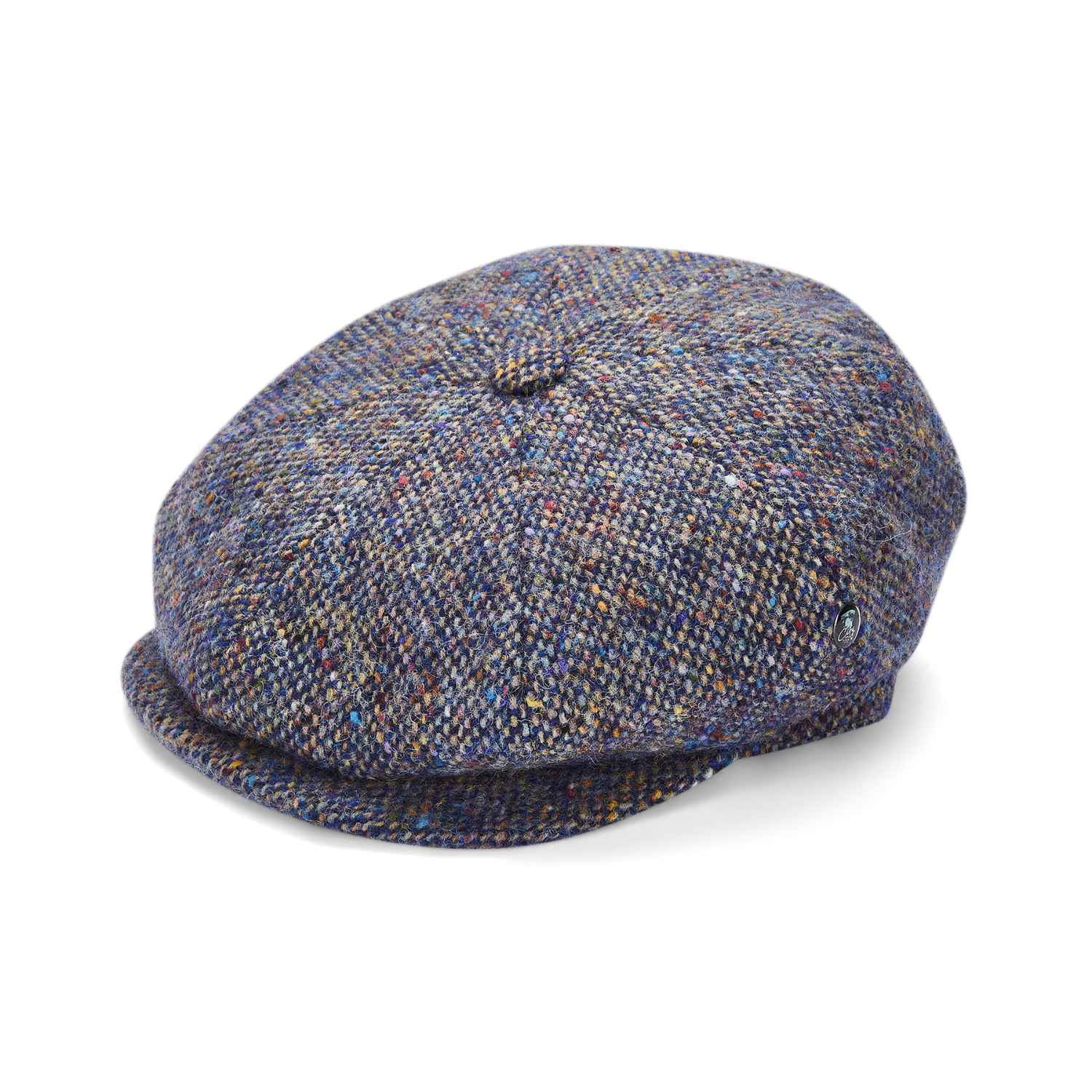 Baker Boy Hat by City Sport | Blue Speckled Donegal Tweed Cap