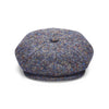 Baker Boy Hat by City Sport | Blue Speckled Donegal Tweed Cap  | Front View 