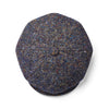 Baker Boy Hat by City Sport | Blue Speckled Donegal Tweed Cap  | Top View 