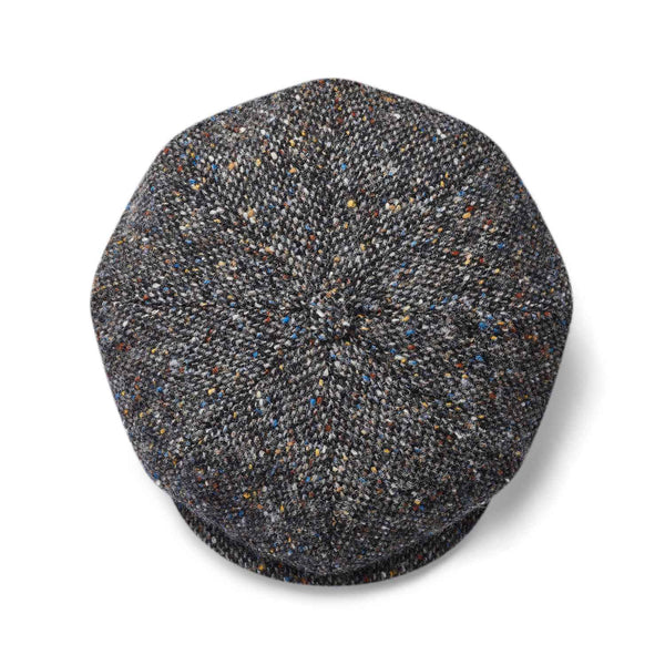 Birds Eye View 8 Piece Baker Boy Hat by City Sport | Grey Speckled Donegal Tweed Cap |