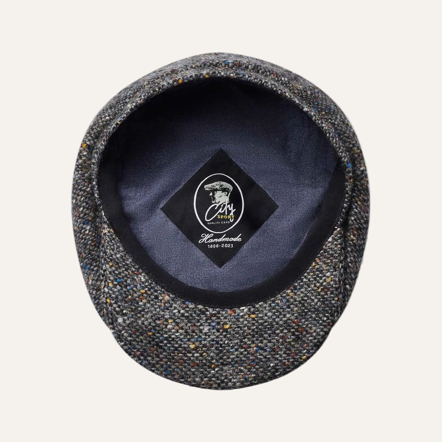 Baker Boy Hat by City Sport | Grey Speckled Donegal Tweed Cap